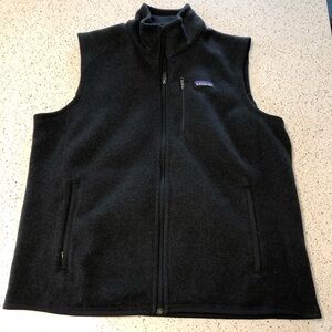 Patagonia Mens better sweater fleece vest, black, size large